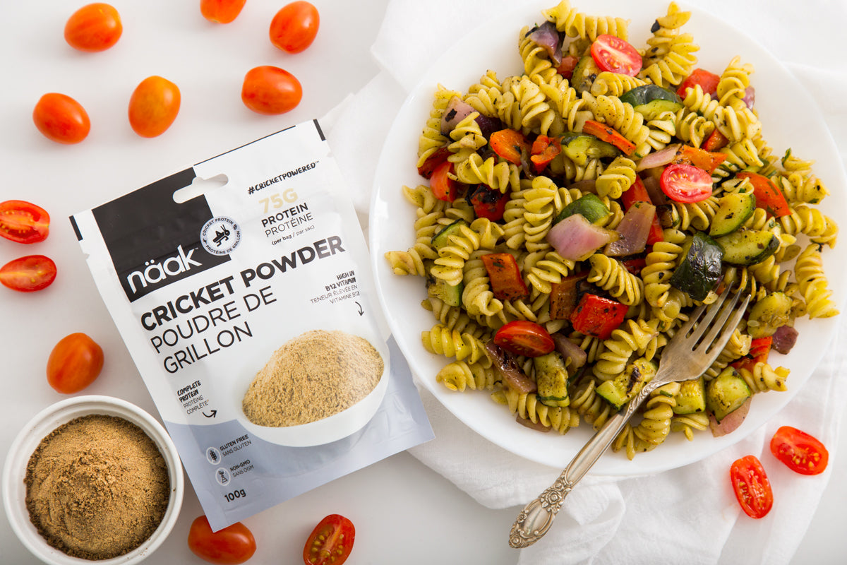 Recipe - Cricket Powder Grilled Vegetable Pasta Salad