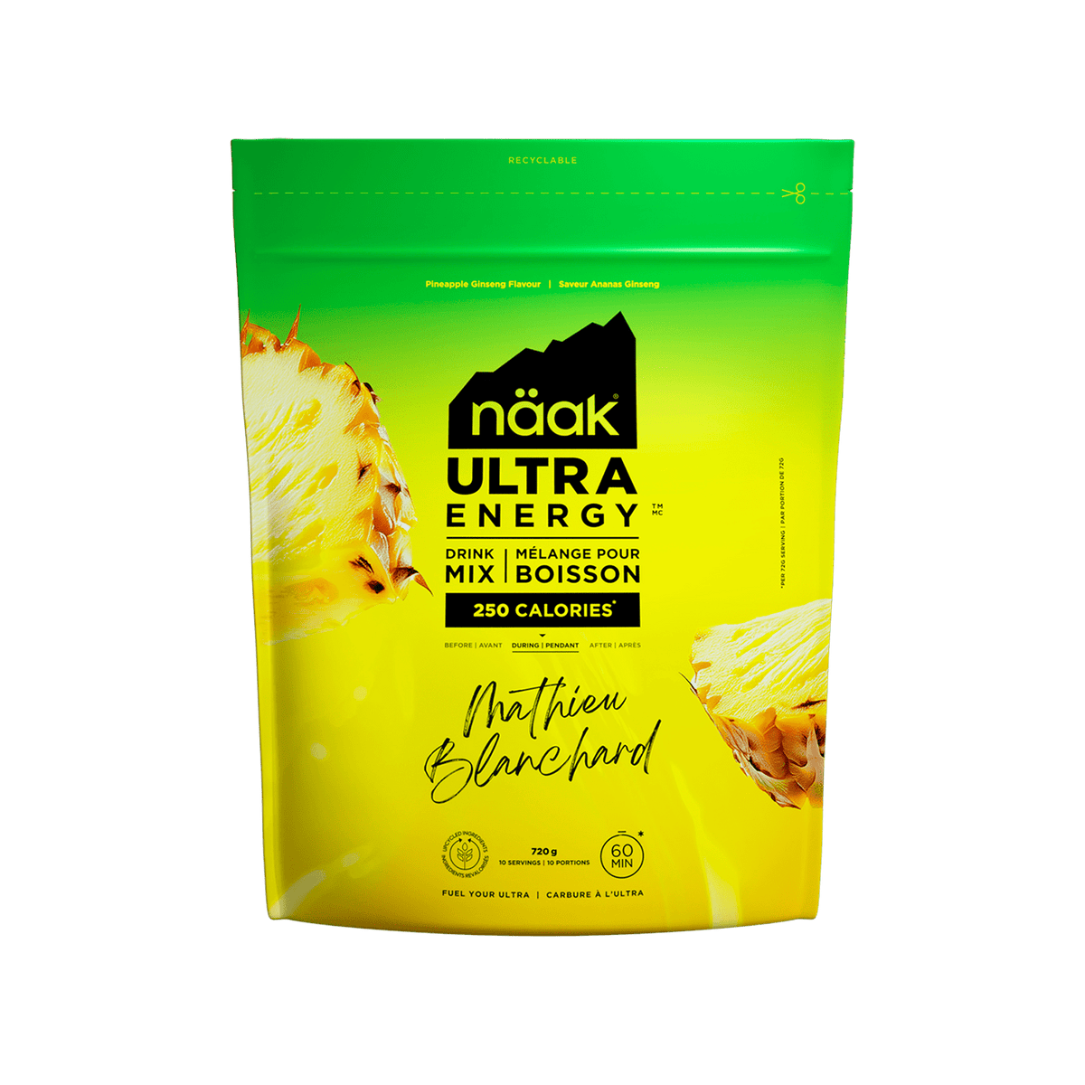 Energy Drink Mix | Pineapple Ginseng - 720g Bag
